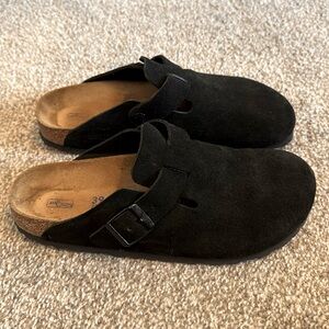 BIRKENSTOCK Boston Clog black suede sz 39